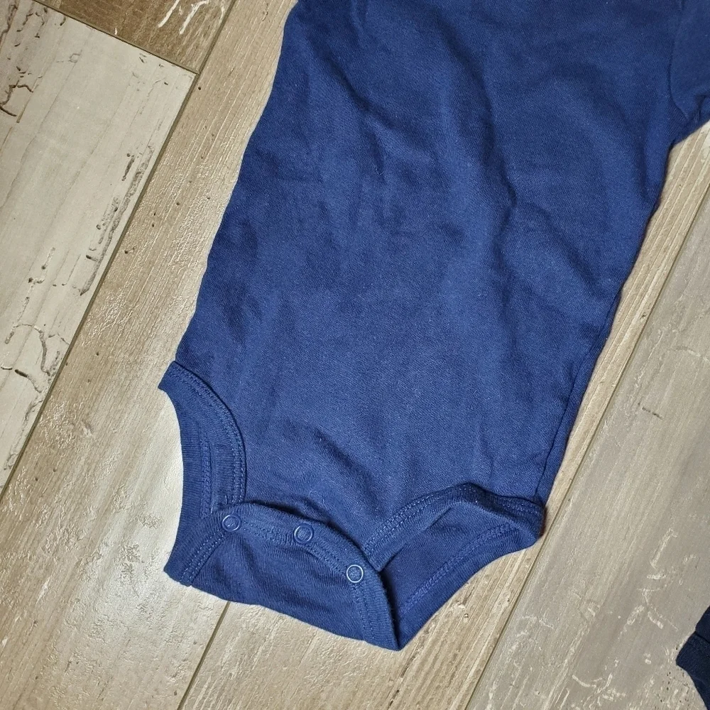 Carter's Baby Boy Size 12m Blue Onesie Bodysuit Bundle NWOT 2 Piece